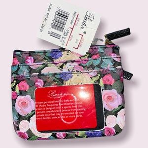 NWT Buxton black floral wallet